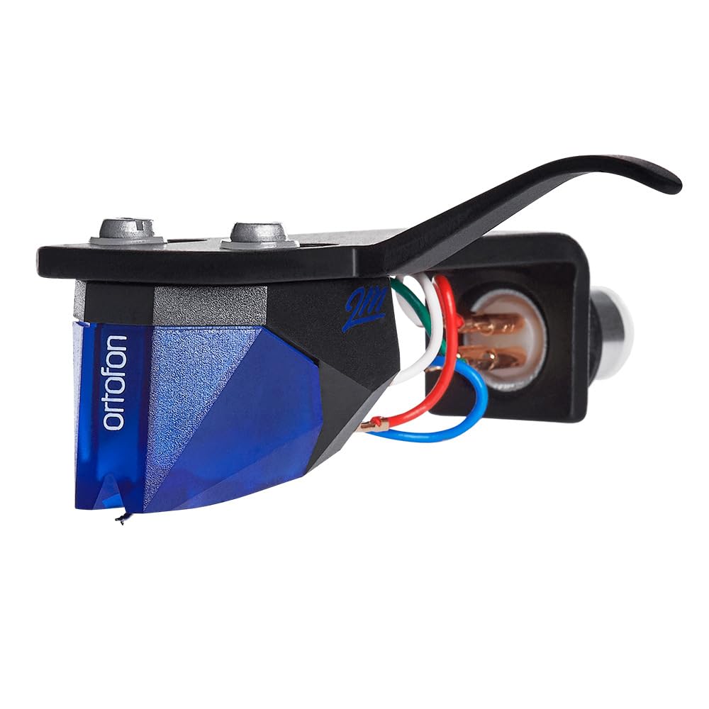 Ortofon 2M Blue Premounted   2M Blue Pickup Mounted On Sh 4 Black Headshell | Easy Mount On S Shaped Tone Arms | Blue/Black